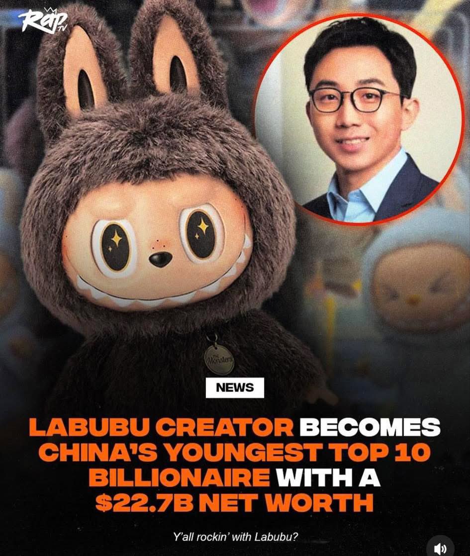 LABUBU-ийн бүтээгч Хятадын хамгийн залуу топ 10 тэрбумтны нэг болж, хөрөнгийн хэмжээ нь 22.7 тэрбум ам.долларт хүрэв гэнээ.....
Пүүүү одууд, инфлүүнсерүүдийг ашиглаж сошиал платформуудад давлагаа өрнүүлэх ямар ашигтайг нотлон харуулж бндаа😳 Лаг бизнес вэ, аймар сэтгэдэг толгой