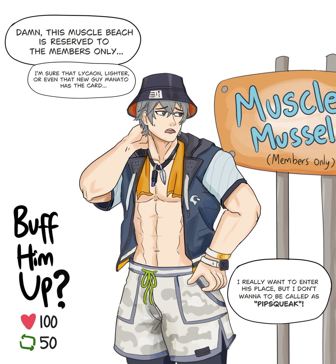 BUFF HIM UP IS BACK WOOHOO 💪🔥

This time, Wise wants to enter a special beach, but it seems that his stature could not let him join.

Would you make his wish come true?
#wisezzz #zzzero #musclegrowth