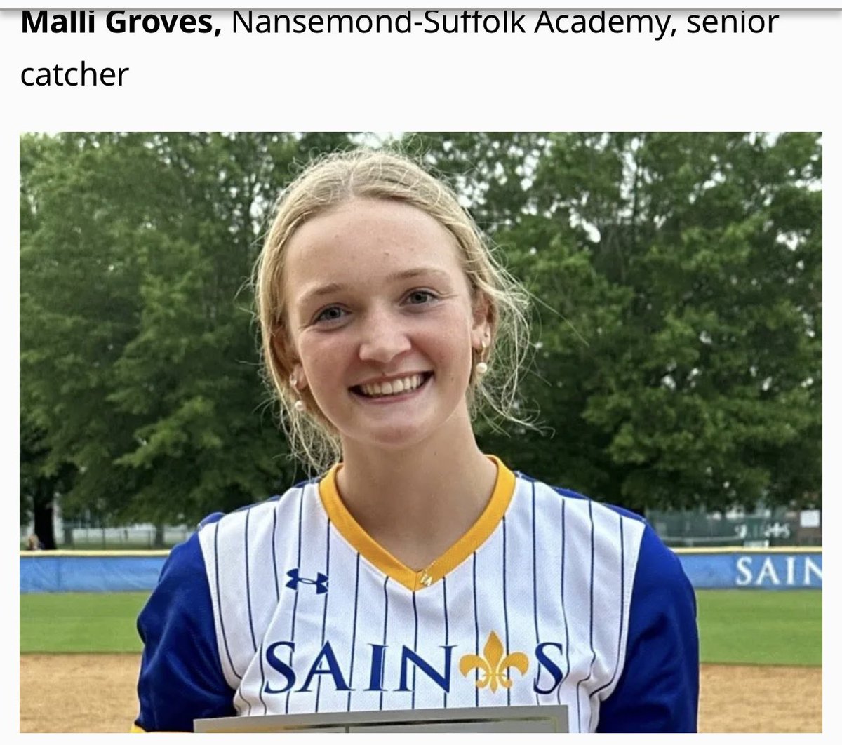 Congratulations to our 3 selected to the All-Tidewater team (best in 757 including public &amp; private) 
<a href="/LemastersMaddie/">Maddie Lemasters ✞</a> - POY!! 💪
<a href="/MarinMcGowan25/">Marin McGowan 2025</a> -1st team
<a href="/GrovesMalli/">Malli Groves 2025</a> -1st team
💫 Great senior seasons!!

Congrats to more ⭐️⭐️:
<a href="/AddySmith2027/">Addy Smith</a> -1st team
<a href="/16_zoeyc/">Zoey Carpenter 2027</a> -2nd team