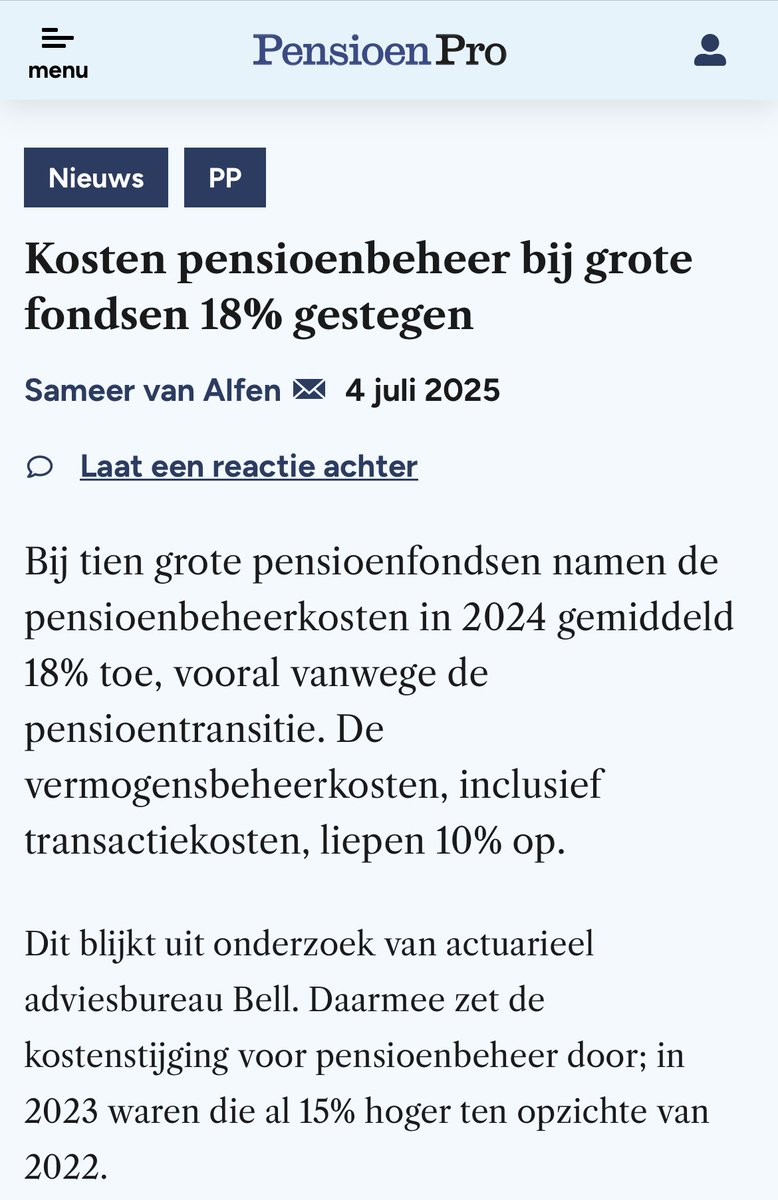 LawPension's tweet image. Oprechte vraag ⁦@gerjaarsma⁩ hoe kan in hemelsnaam tevreden zijn met de transitie als de kosten de pan uit rijzen en de deelnemer het vertrouwen is verloren.

Het zal wel aan mij liggen. Ik snap er oprecht niks van ⁦@Pensioensector⁩
