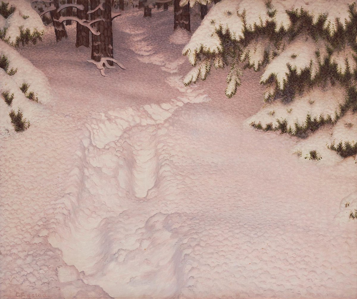 Gustaf Fjaestad - "Traces in the snow"