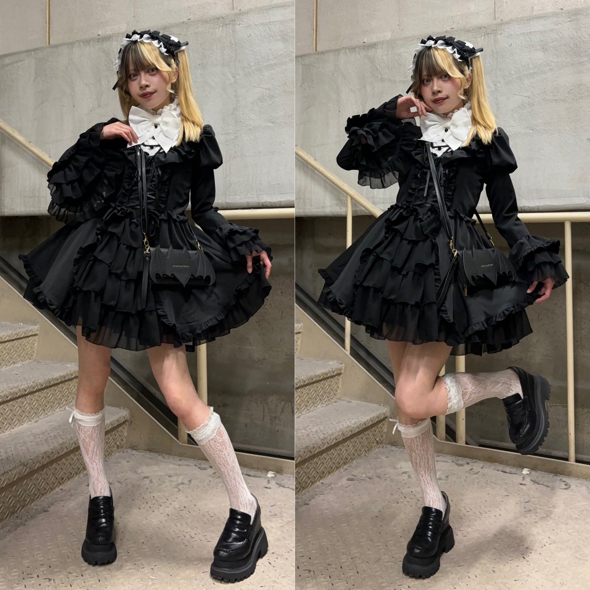 🐇MARBLE おすすめアイテム🐇 🖤アリス風編み上げドレスワンピース