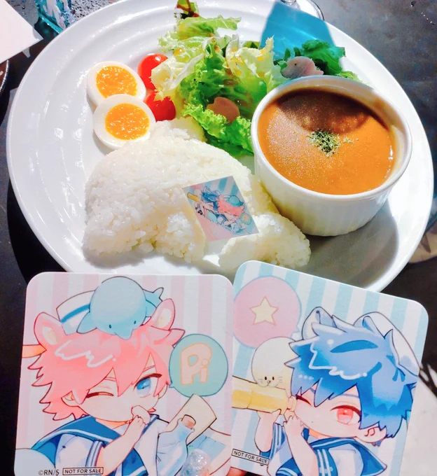 #ビタープレイメイト #タカラとガクの水族館デート ⋱池袋&心斎橋⋰ 開催中 本日西本先生が池袋店にお邪魔してきました パネルサイン&メッセージを入れて下さったのでチェックしてみてくださいね५ メニュー全部可愛かったです