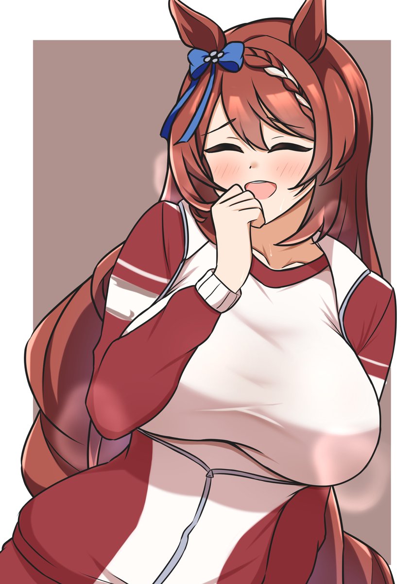 #ウマ娘
#スーパークリーク
トレーニング後スーパークリークさん！
夏ボイスいいですよね...!!!
