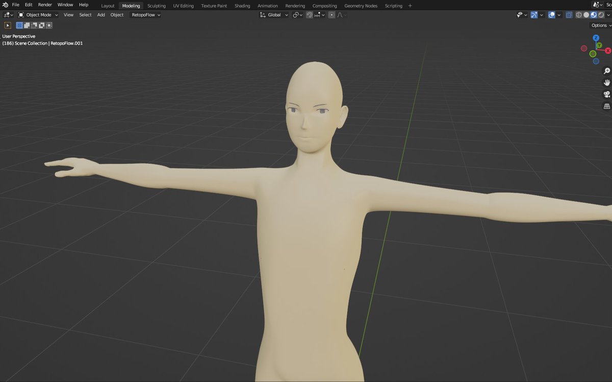 shik0nosuk3's tweet photo. #Blender #retopoflow #3D #自キャラ
まだ髪がないです https://t.co/FoBqx7skCY