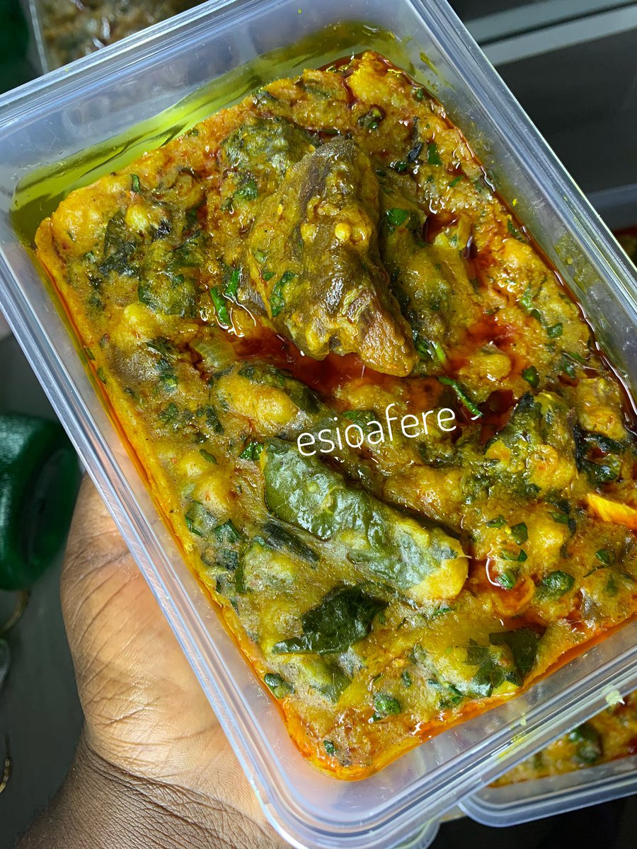 UkpongEmmy's tweet photo. Meals I’ll be making today. 
Ekpang nkukwo - A plate - 7k, 1 liter - 15k, 2 liters - 25k.
Afang soup - A plate - 7k, 1 liter - 15k, 2 liters - 30k
Atama soup: A plate - 8k, 1 liter - 18k, 2 liters - 32k
Please send a DM to place your orders. Location: Lagos. https://t.co/fh45EzvJJw