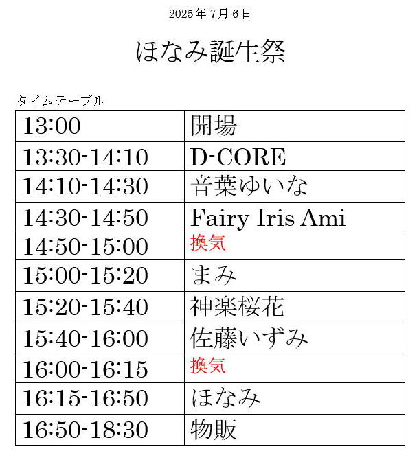 Office千火堂 (@d_core_3) on Twitter photo 7月6日~ほなみ誕生祭~
D-BOX/予約2500円/当日3000円(1D込)
開場13:00/開演13:30
ゲスト:Fairy Iris Ami、まみ、神楽桜花、佐藤いずみ、音葉ゆいな、D-CORE
~記念Tシャツ完売です!~
ご予約 dcore@dance-core.com 又は各運営様まで 7月6日~ほなみ誕生祭~
D-BOX/予約2500円/当日3000円(1D込)
開場13:00/開演13:30
ゲスト:Fairy Iris Ami、まみ、神楽桜花、佐藤いずみ、音葉ゆいな、D-CORE
~記念Tシャツ完売です!~
ご予約 dcore@dance-core.com 又は各運営様まで