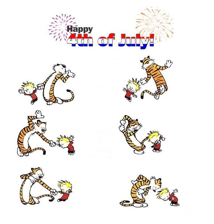 Calvinn_Hobbes's tweet photo. Nothing says freedom like launching into the air with your best friend tiger.
Happy 4th of July from the most dynamic duo in comic history! 🇺🇸✨
#CalvinandHobbes40 #FourthOfJulyFun https://t.co/PjvZwdMvSK