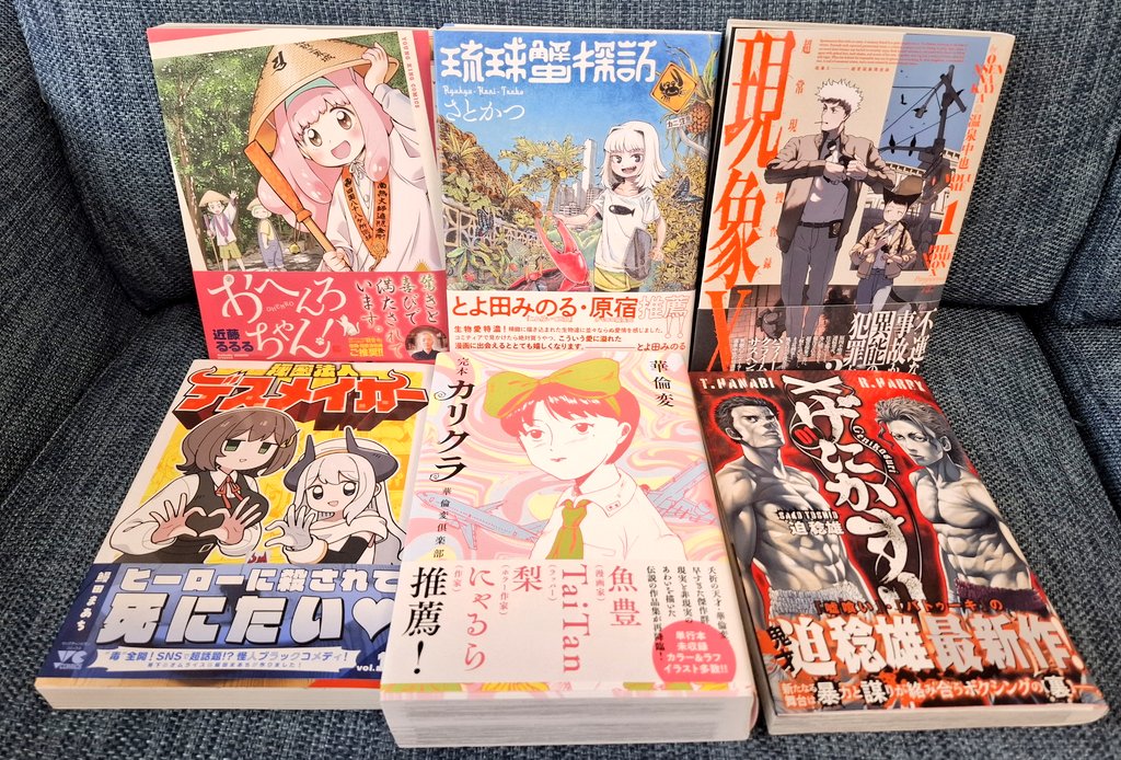 『おへんろちゃん！/近藤るるる』
『琉球蟹探訪/さとかつ』
『現象X/温泉中也』
『秘密法人デスメイカー/うなぎ田まあち』
『完本カリグラ/華倫変』
『げにかすり/迫稔雄』
#新刊会202506
