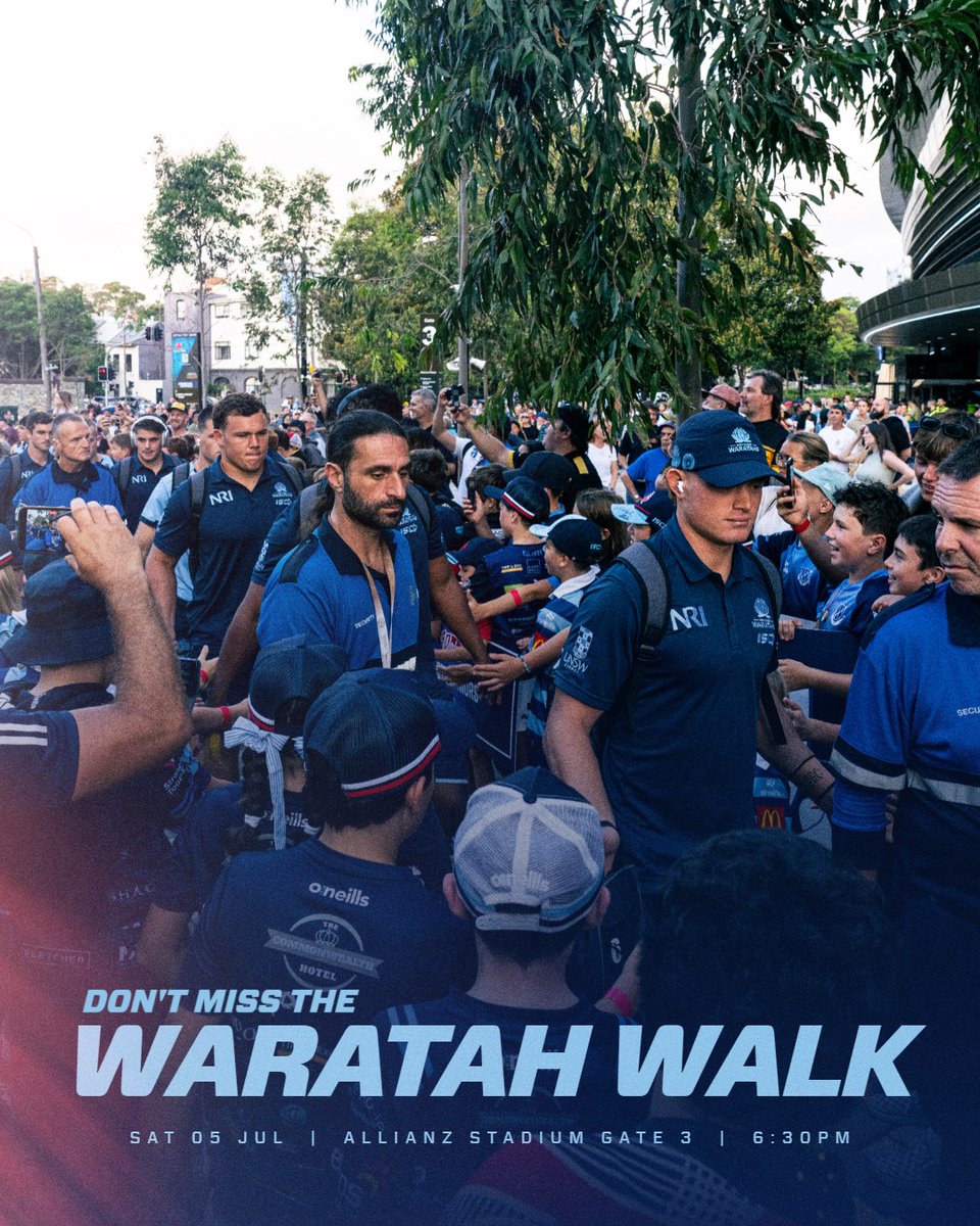 Don’t miss your last chance to see the boys before they run out at the Waratah Walk!

6:30pm outside gate 3 💙

#wearetahs