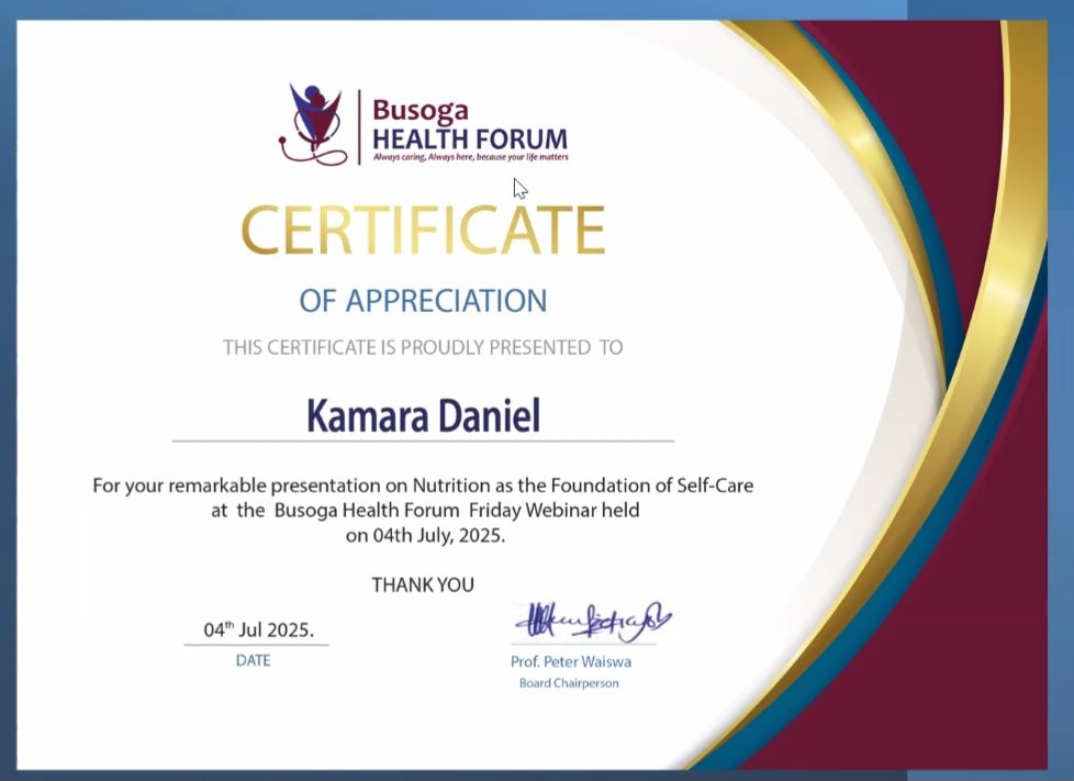 Kamara Daniel (@nutritionistkd) on Twitter photo #SelfcareJuly2025 is here to stay. Nutrition is the whole foundation of #Selfcare. Whereas it's neglected and not given the attention and spaces it needs, the mouth plays a critical role in #Health and #SelfCare.
Yesterday, I responded to the call by the <a href="/BusogaHealth/">Busoga Health Forum</a> #SelfcareJuly2025 is here to stay. Nutrition is the whole foundation of #Selfcare. Whereas it's neglected and not given the attention and spaces it needs, the mouth plays a critical role in #Health and #SelfCare.
Yesterday, I responded to the call by the <a href="/BusogaHealth/">Busoga Health Forum</a>
