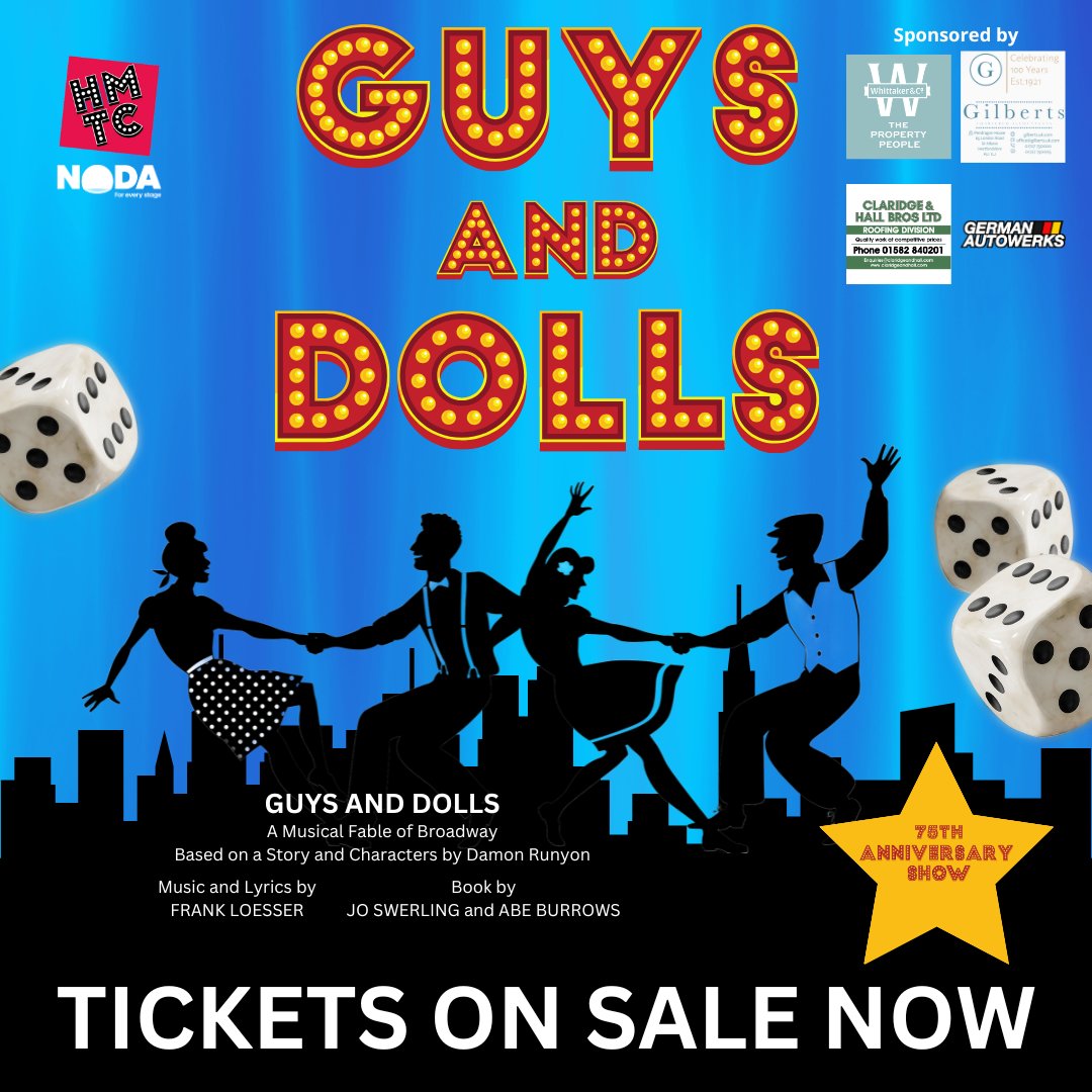 🌟 A gambler, a missionary, and a showgirl walk into a musical… what happens next? 

Find out at Guys &amp; Dolls! 🎶🎭 Get your tickets today! 

📅 8-11 October 2025
🎭 The Eric Morecambe Centre, Harpenden
🎟 tinyurl.com/39jfskds
☎️ 01582 767525

#HMTC #GuysAndDolls