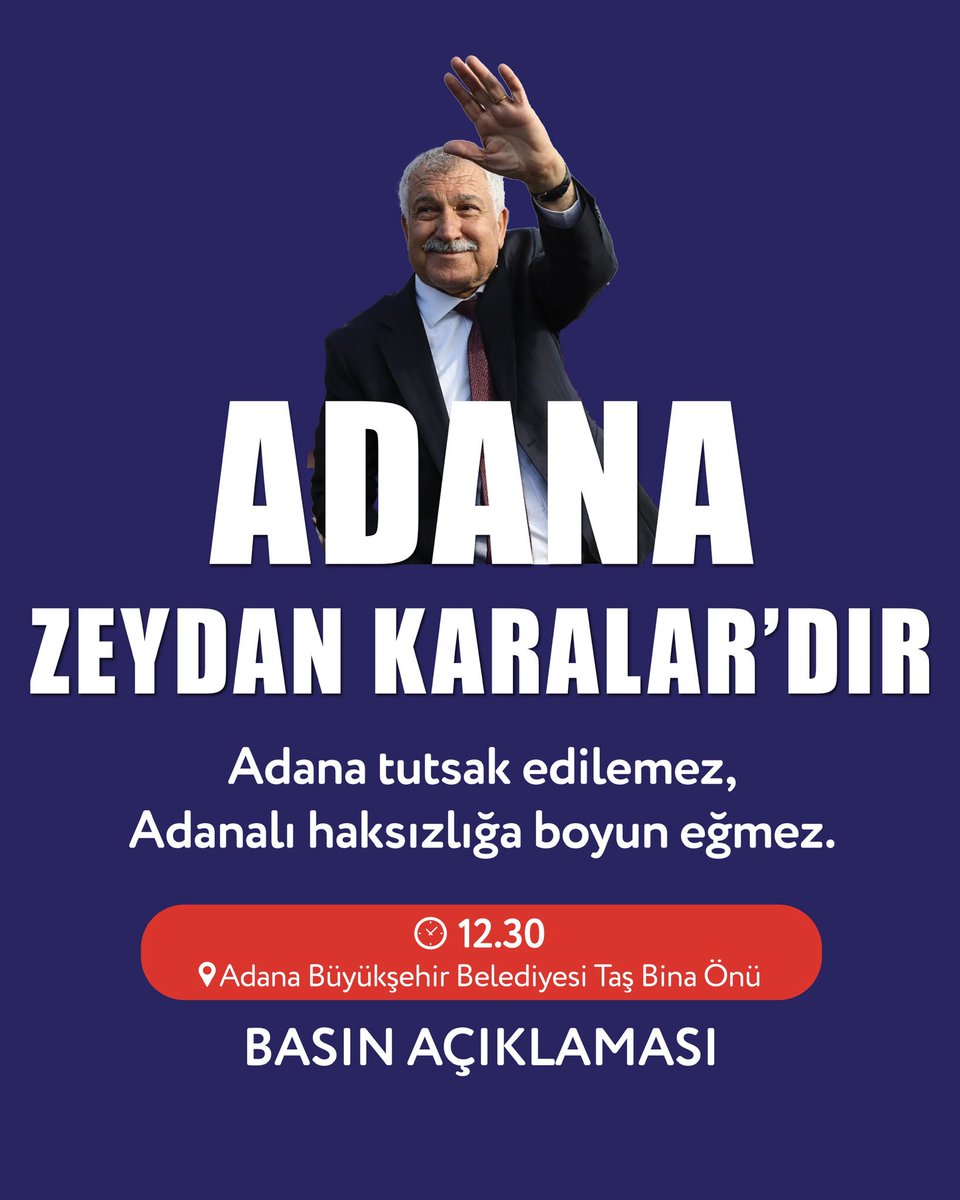 Adana Zeydan Karalar'dır!

Adana tutsak edilemez, Adanalı haksızlığa boyun eğmez.

Bugün saat 12.30’da Adana Büyükşehir Belediyesi Taş Bina önünde buluşuyoruz.
