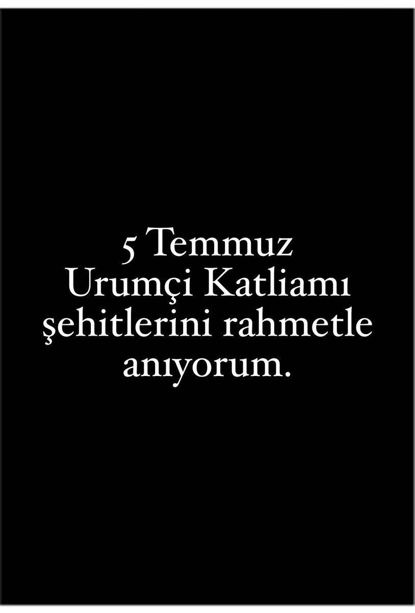 İşgalci Çin yönetimi ve onlarla iş birliği yapan Çinli göçmenler, 5 Temmuz 2009’da yüzlerce sivil Türk’ü acımasızca katletmişti. 

Elbette, bu insanlık suçu unutulmayacak, sorumluları tarih önünde hesap vereceklerdir.

#5TemmuzUrumçiKatliamı 
#UygurSoykırımı