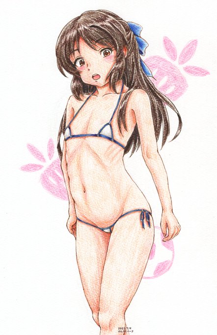 #ビキニの日 
#アリスの日  
#過去絵 
暑いよ、溶ける溶ける 