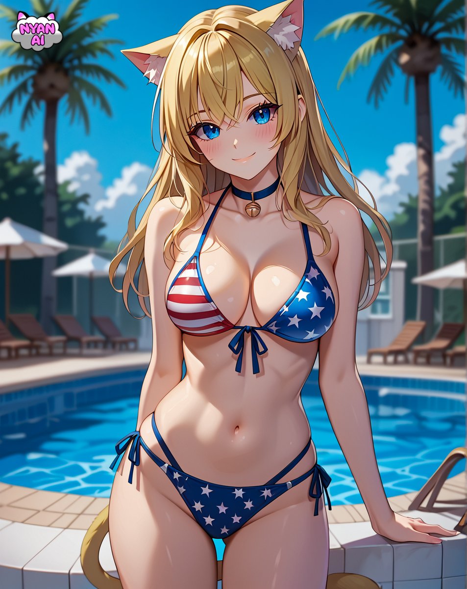NyanAIOfficial's tweet photo. 🎇 Happy 4th of July!! 🎆

Please enjoy these AI Catgirls showing off their Bikini’s for the Special Day!!

Have a good night and be safe cuties! 😘

#R34 #America #IndependenceDay #independenceday2025 #AIart #AIcutie #AIgirl https://t.co/JaDab2bXdR