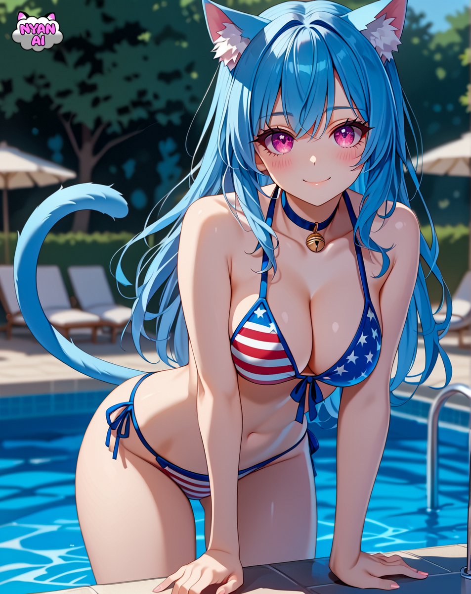NyanAIOfficial's tweet photo. 🎇 Happy 4th of July!! 🎆

Please enjoy these AI Catgirls showing off their Bikini’s for the Special Day!!

Have a good night and be safe cuties! 😘

#R34 #America #IndependenceDay #independenceday2025 #AIart #AIcutie #AIgirl https://t.co/JaDab2bXdR