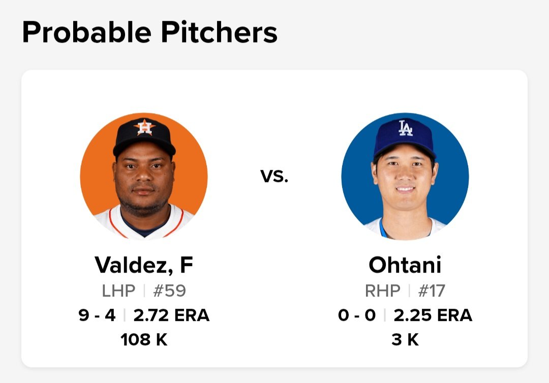 明日は大谷vs好投手フランバー・バルデス。楽しみですね。