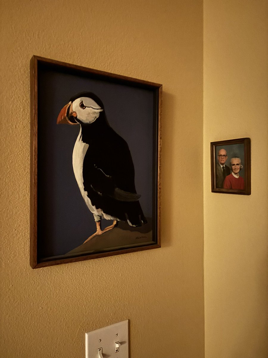 I love my Grandpa’s puffin bird painting.