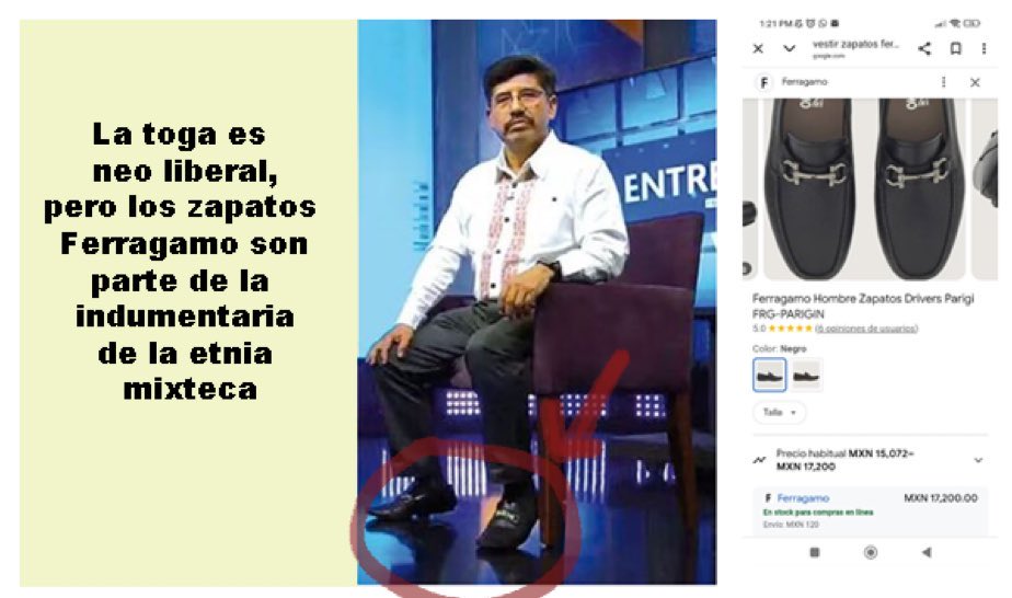 porktendencia's tweet photo. “Ferragamo”:
Por quienes comparten esta imagen en la que acusan a @HugoAguilarOrti de supuestamente usar unos zapatos valuados en $17k pesos.

Sin embargo, no hay pruebas contundentes que aseguren que verdaderamente su calzado sea de esa marca. https://t.co/COw1Ssrai2
