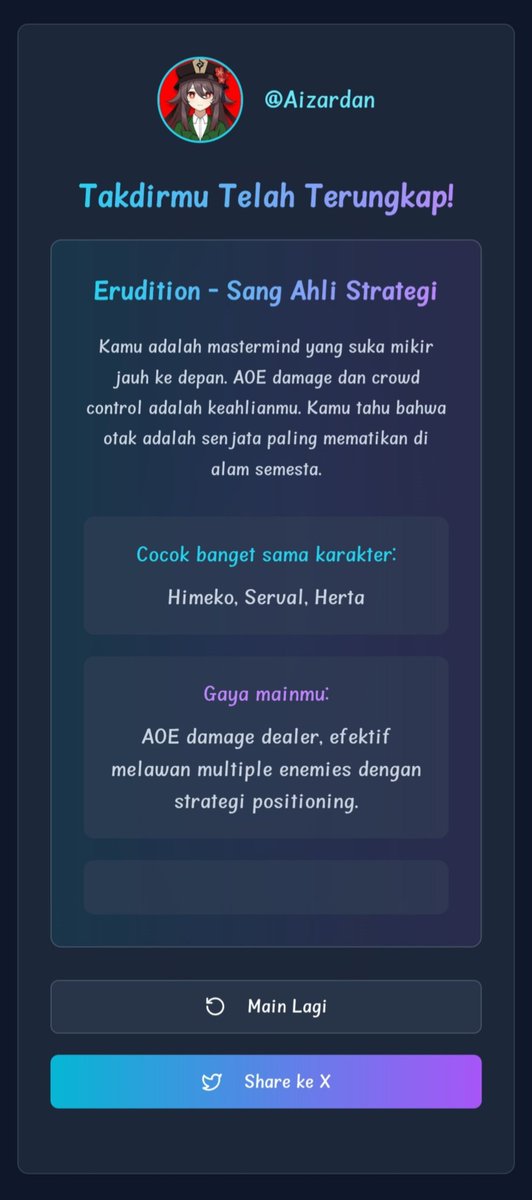 Aizardan's tweet photo. @pompomfess Bener sih 95% pake char yang ulti AOE 😭 https://t.co/F0tJDwaBXp