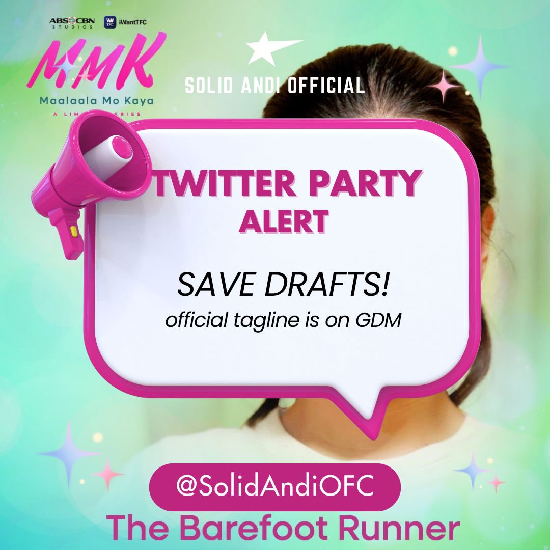 Solid Andi Official ✨ (@solidandiofc) on Twitter photo 🎉 TWITTER PARTY ALERT! 🎉
💜dANDIfam, let’s unite again for a Twitter party to celebrate Andi’s first-ever lead role on MMK! Let’s trend, cheer, and show our love as she takes this big step in her journey.✨📺
See you later!👋
#AndiAbaya | <a href="/iamandiabaya/">Andi Abaya</a> 🎉 TWITTER PARTY ALERT! 🎉
💜dANDIfam, let’s unite again for a Twitter party to celebrate Andi’s first-ever lead role on MMK! Let’s trend, cheer, and show our love as she takes this big step in her journey.✨📺
See you later!👋
#AndiAbaya | <a href="/iamandiabaya/">Andi Abaya</a>