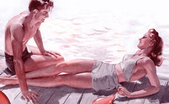 vintageillustra's tweet image. Harry Anderson - "Faculty Wife," Good Housekeeping (1941)