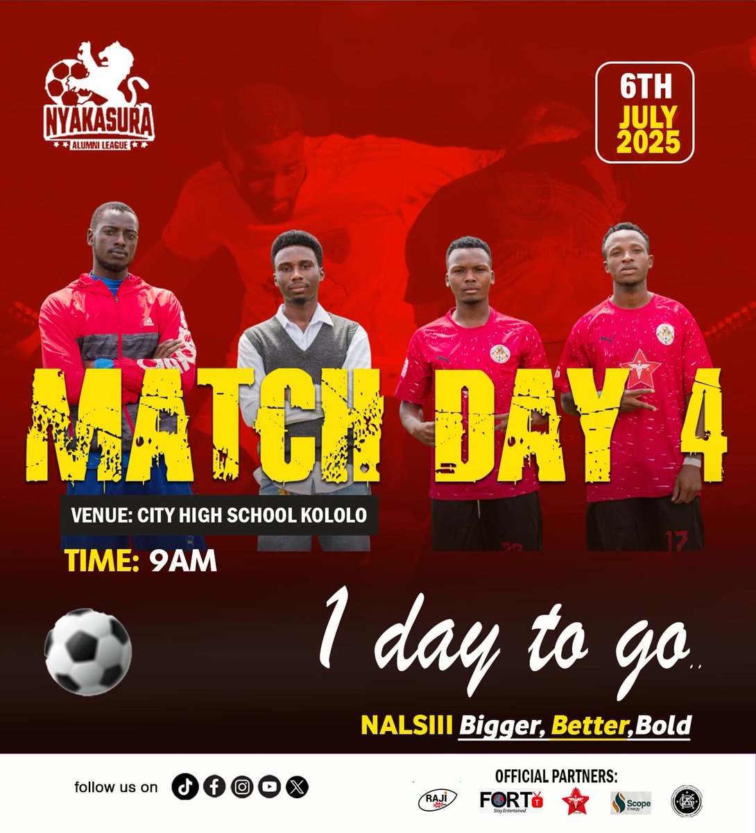 Just 1️⃣ day to Go!🔥
Ladies and gentlemen, the wait is over! 
Safe travels to the capital commanders ❤️🙏 

#BiggerBetterBold 
#NALS3
#NALMD4KampalaEdition