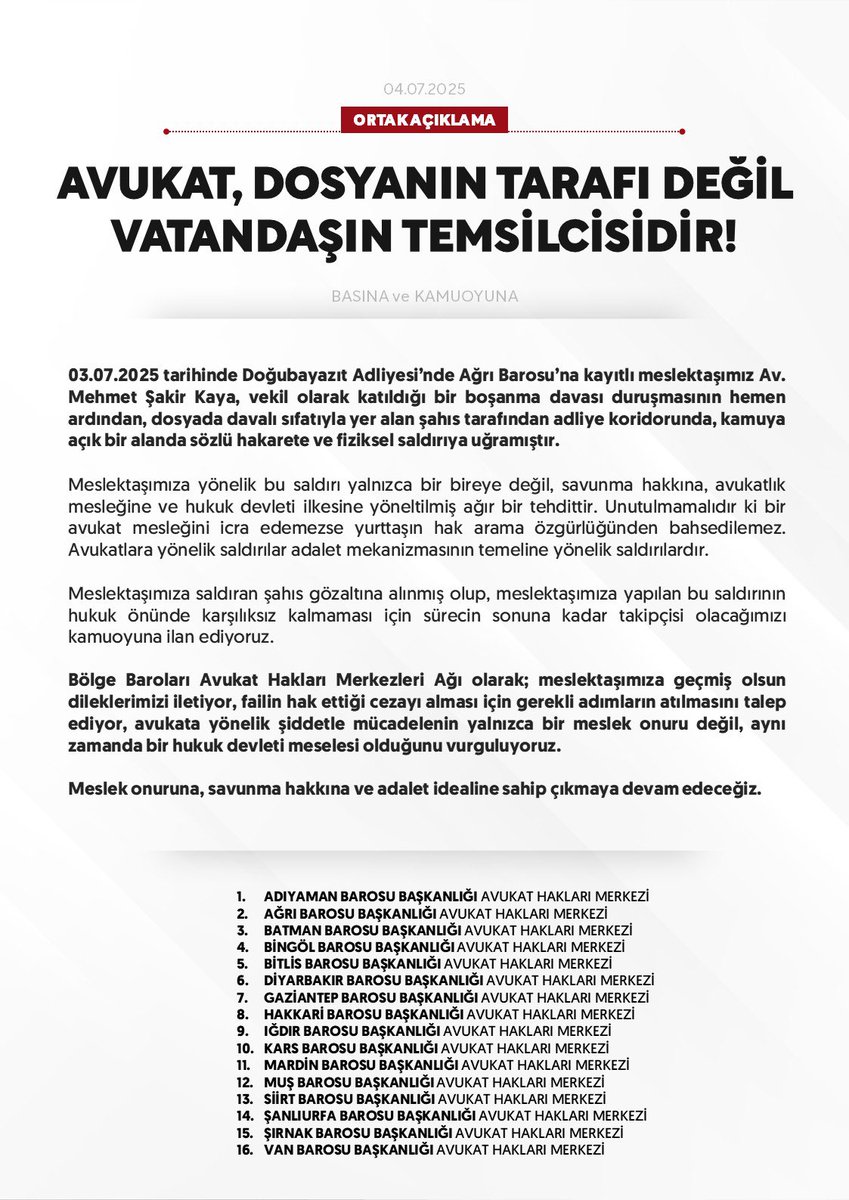 Hakkari Barosu Avukat Hakları Merkezi tweet media