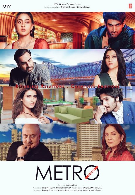 reviewRascal's tweet photo. ⭐️⭐️⭐️#MetroInDino is a quirky ride through a city full of complicated hearts. There is a fun variety of characters and a handful of moments that’ll make you smile, presented musically, wrapped in some catchy tunes. 

But let’s face it, there are far too many cues dropped on the way that make the comparison inevitable with #LifeInAMetro, a film that set the gold standard for urban relationship drama two decades ago. 

While the original was fresh, bold, and ahead of its time, at least for many, #MetroInDino feels more like a relationship remix full of clichéd and familiar themes, that playfully deals with modern love yet ends up only scratching the surface.

Relationship sermons are well placed and nicely written, yet appear ironical justifying infidelity at times. 'Falling out of Love' might have an alternate route too, it feels.

Overall it's a film that can be a breezy tea-time watch on #Netflix, may not be worthy enough to justify your once-in-a-while matinee visit to theatres. Watch it for the characters, witnessing your favorite actors in delightfully offbeat roles, and a playlist that carries some deserving chartbusters. 
#MetroInDinoReview 
#Review

[RR rating: 3/5]