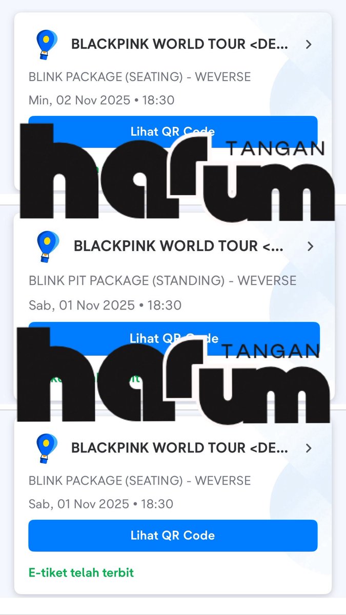 EllyPerms's tweet photo. ✨Want to Sell | Wts Blackpink in Jakarta✨
💞Blink Package (Seating)
🗓️ Day 1 | 1 tix only
💺Row L qn 1x
🎟️Diurus sampe fisik
🔮Masuk Wag

Looking for serious buyer✅
Dm me🤙📞 https://t.co/Ib4kKHzkJ3