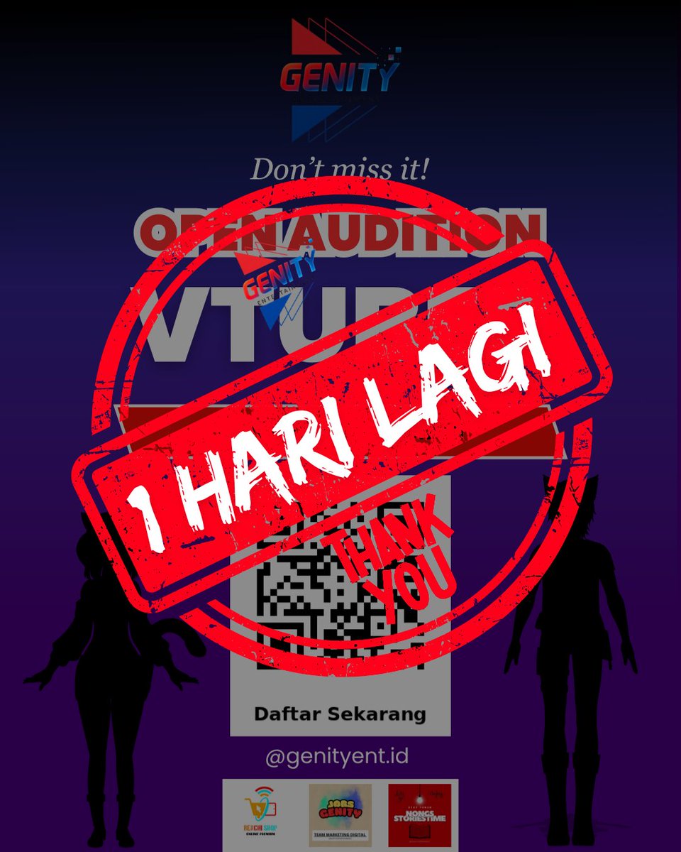 genityent_id's tweet photo. 🎙️ OPEN AUDISI VTUBER – 1 HARI LAGI MENUJU PENUTUPAN! 🎙️

Tersisa 1 hari lagi sebelum audisi ditutup!  
Buat kamu yang belum daftar, ini saatnya! Jangan sampai terlewat!

📌 Info &amp; pendaftaran:  
https://t.co/B9hnO55KzB

✨ Genity Entertainment ✨

#vtuber #vtubers #vtuberid #fyp https://t.co/kK6w4qRXdY