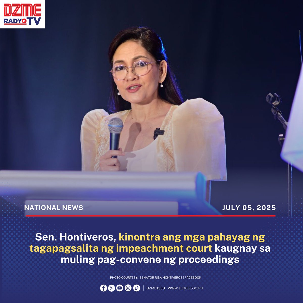 Kinontra ni Sen Risa Hontiveros si Impeachment Court Spokesman Atty Reginald Tongol kaugnay sa pinakahuling pahayag nito kung kailan muling magko-convene ang korte. | via Dang Garcia

Basahin: tinyurl.com/2r9auvd9