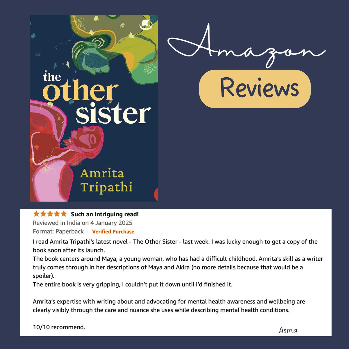 amrita tripathi (@amritat) on Twitter photo Like many of you, I tend to focus on the negative (negativity bias alert!) but here's a few positives. With huge thanks to readers, readers who leave reviews, and readers who spread the word. Appreciate you!!
<a href="/Shrinterest/">Shri</a> Asma, Purnima, <a href="/shreyadhoundial/">Shreya Dhoundial</a> <a href="/WestlandBooks/">Westland Books</a>
#books Like many of you, I tend to focus on the negative (negativity bias alert!) but here's a few positives. With huge thanks to readers, readers who leave reviews, and readers who spread the word. Appreciate you!!
<a href="/Shrinterest/">Shri</a> Asma, Purnima, <a href="/shreyadhoundial/">Shreya Dhoundial</a> <a href="/WestlandBooks/">Westland Books</a>
#books