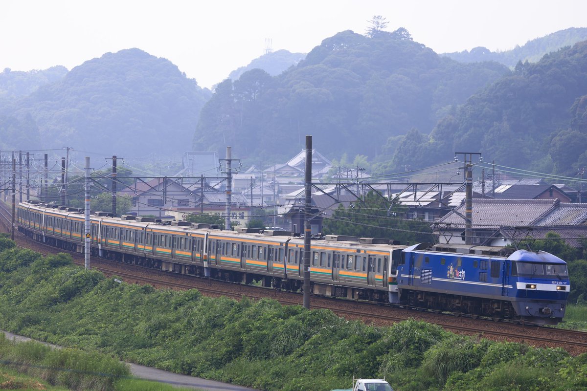 2025.07.05
8862レ
EF210-17
211系8両

流山鉄道に譲渡のため、通い慣れた道を桃太郎に牽かれて上りました。