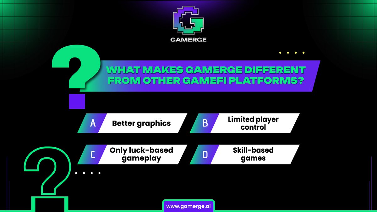 📷 GAMERGE QUIZ TIME!

What sets Gamerge apart from other GameFi platforms? 📷📷

Drop your answer in the comments 📷 gamerge.ai 

#gamerge #gmgtoken #cryptotoken #gamefi #cryptogaming #playtoearn #gaminquiz