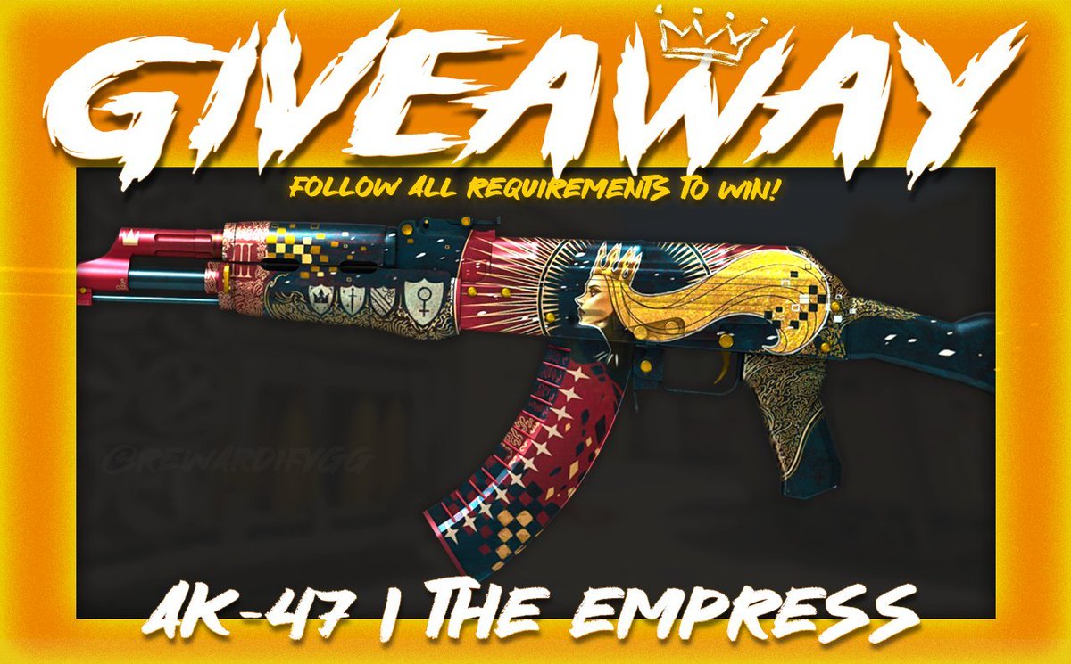 💸 AK-47 | The Empress [$45] 💸
💎 CSGO/CS2 Skin Giveaway 💎

⏩ Follow <a href="/RewardifyGG/">Rewardify.gg 🎉</a>
🔁 Retweet
⬇️ Like + Subscribe ⬇️
youtube.com/watch?v=fDxqCG…
❗️ Watch the entire video to the end ❗️

🔜 Winner will be picked in a few days! GL!