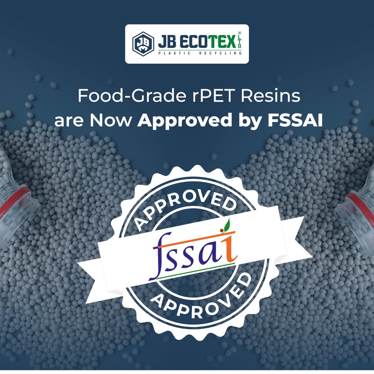 JB Ecotex- PET Plastic Recycler (@jbecotex) on Twitter photo Now FSSAI certified.
JB Ecotex food-grade rPET resin is ready for food packaging. It is safe, compliant, and fully documented.
From bottles to preforms to trays, we have your line covered.
aagam@jbecotex.com
#rPET #FSSAI #JBecotex #FoodPackaging Now FSSAI certified.
JB Ecotex food-grade rPET resin is ready for food packaging. It is safe, compliant, and fully documented.
From bottles to preforms to trays, we have your line covered.
aagam@jbecotex.com
#rPET #FSSAI #JBecotex #FoodPackaging