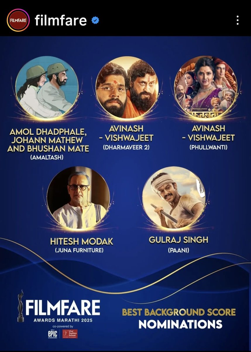 bhushanmate's tweet image. Nominated for best music and best background music at the Marathi FILMFARE awards...our film Amaltash bags 11 Nominations...