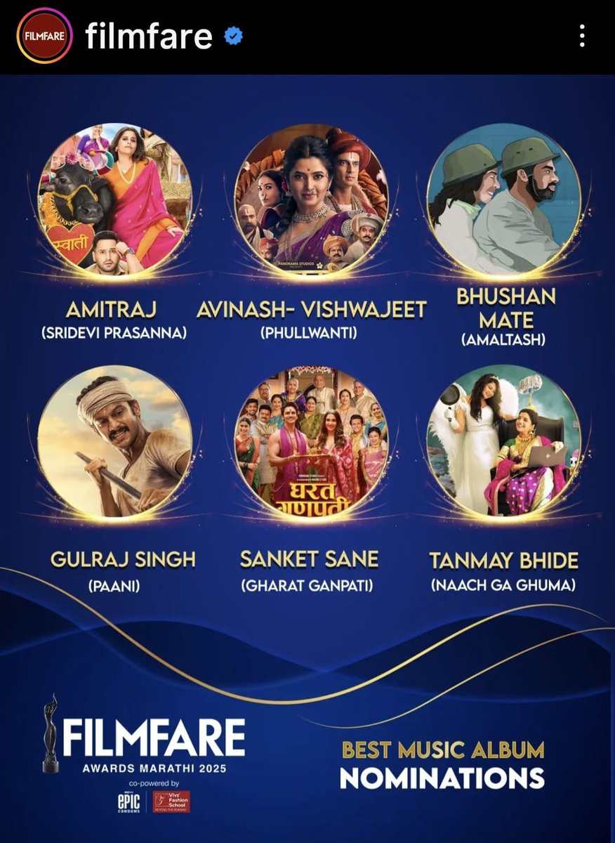 bhushanmate's tweet image. Nominated for best music and best background music at the Marathi FILMFARE awards...our film Amaltash bags 11 Nominations...