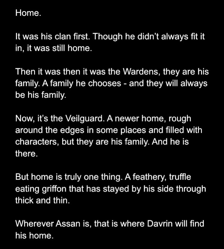 Day 4: Family/Home

#davrinweek #davrinweek2025 

appearing days late to the party…