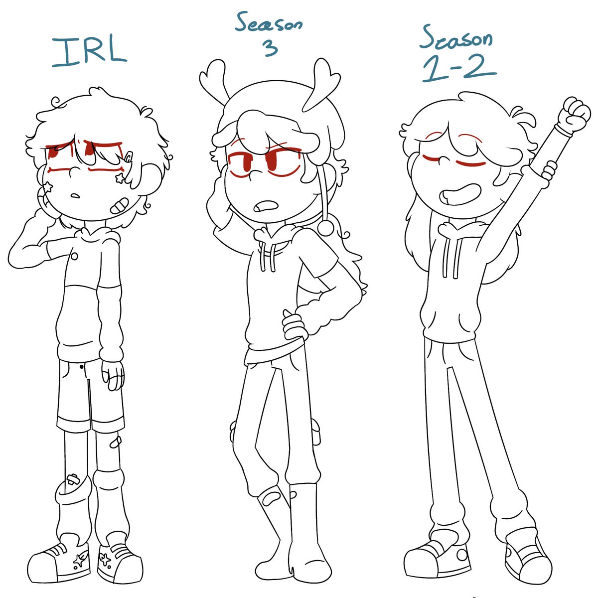 Minecraft_cak33's tweet image. The creator and the oc that are based on the creator!
(Also originally the design are supposed to be a secret and only be talked about in the Zoey's lore video but I couldn't hold it in)