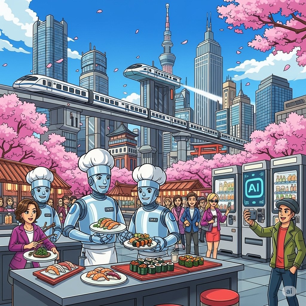 Trending_Gem's tweet photo. 😄 "Japan just did it again — made the future look outdated!"  
📊 "From robot chefs to AI trains, Japan’s latest tech rollouts prove it’s still miles ahead in innovation."  
#JapanNews #TechUpdate #FutureIsNow https://t.co/Ckskxgqc4l