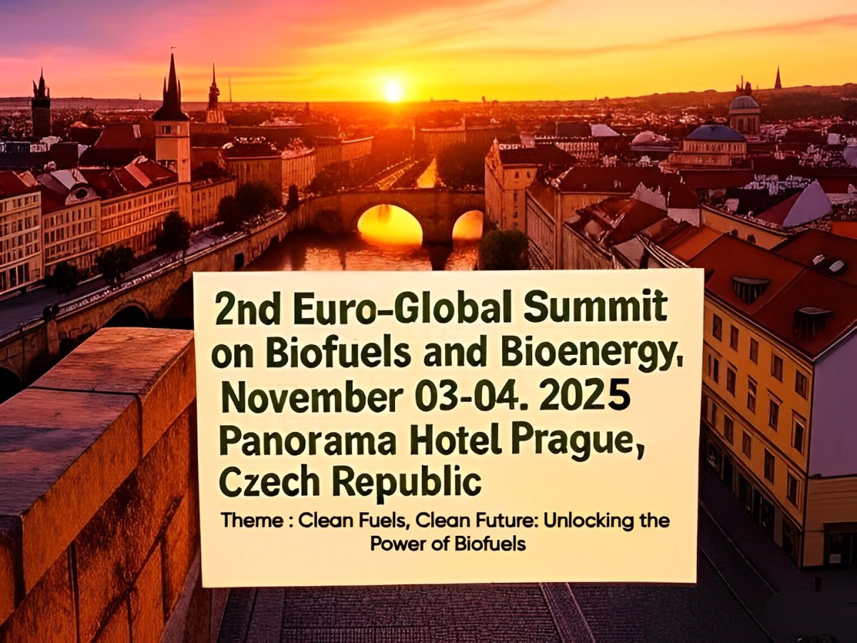 SFrederick52691's tweet photo. 🌍 Join us in the heart of Prague for the 2nd Euro-Global Summit on Biofuels and Bioenergy — Nov 03–04, 2025!
🔥 Theme: Clean Fuels, Clean Future: Unlocking the Power of Biofuels
📍 Panorama Hotel, Czech Republic
#Biofuels2025 #CleanEnergy #conference   #GreenFuture #Prague https://t.co/0OtAzvaN0g