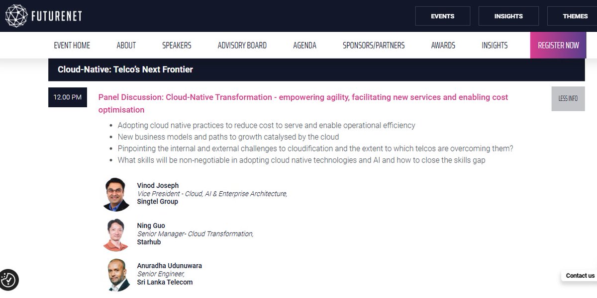 AnuradhaU's tweet photo. 🔍 Cloud-native isn’t just #tech—it’s a mindset shift.
🎤 Catch me at #FutureNetAsia 2025 (Sept 17, Singapore) with @Singtel & @StarHub leaders as we unpack telco agility, #AI, ops efficiency & cloud challenges.
Let’s talk cloud-native. For real.
👉 https://t.co/ilVEcn6Tov https://t.co/aFoJDFWdOI