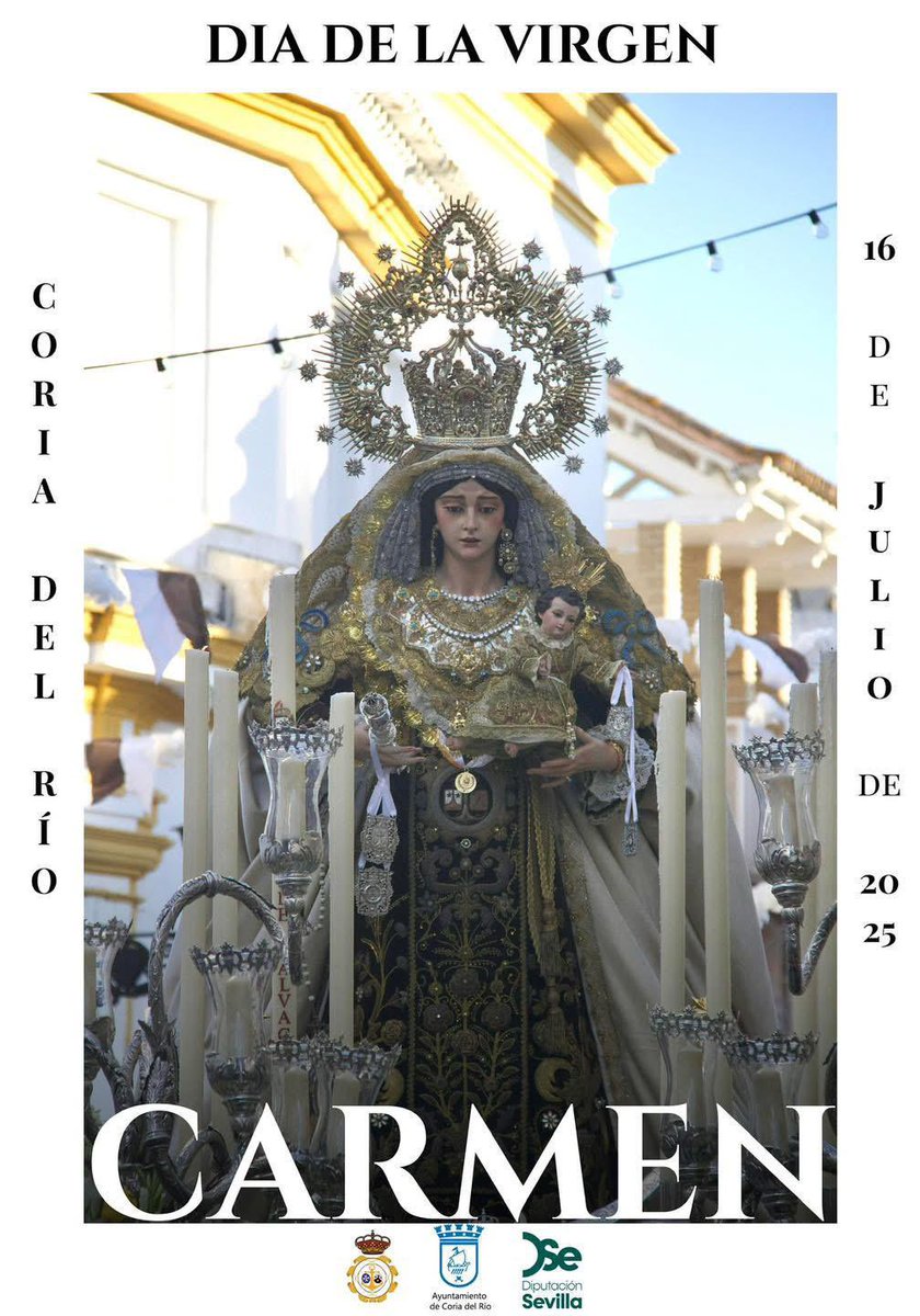 Cartel del día de la Virgen del Carmen en Coria del Río. Foto de <a href="/VMEspinosaPons/">Victor M. Espinosa</a>