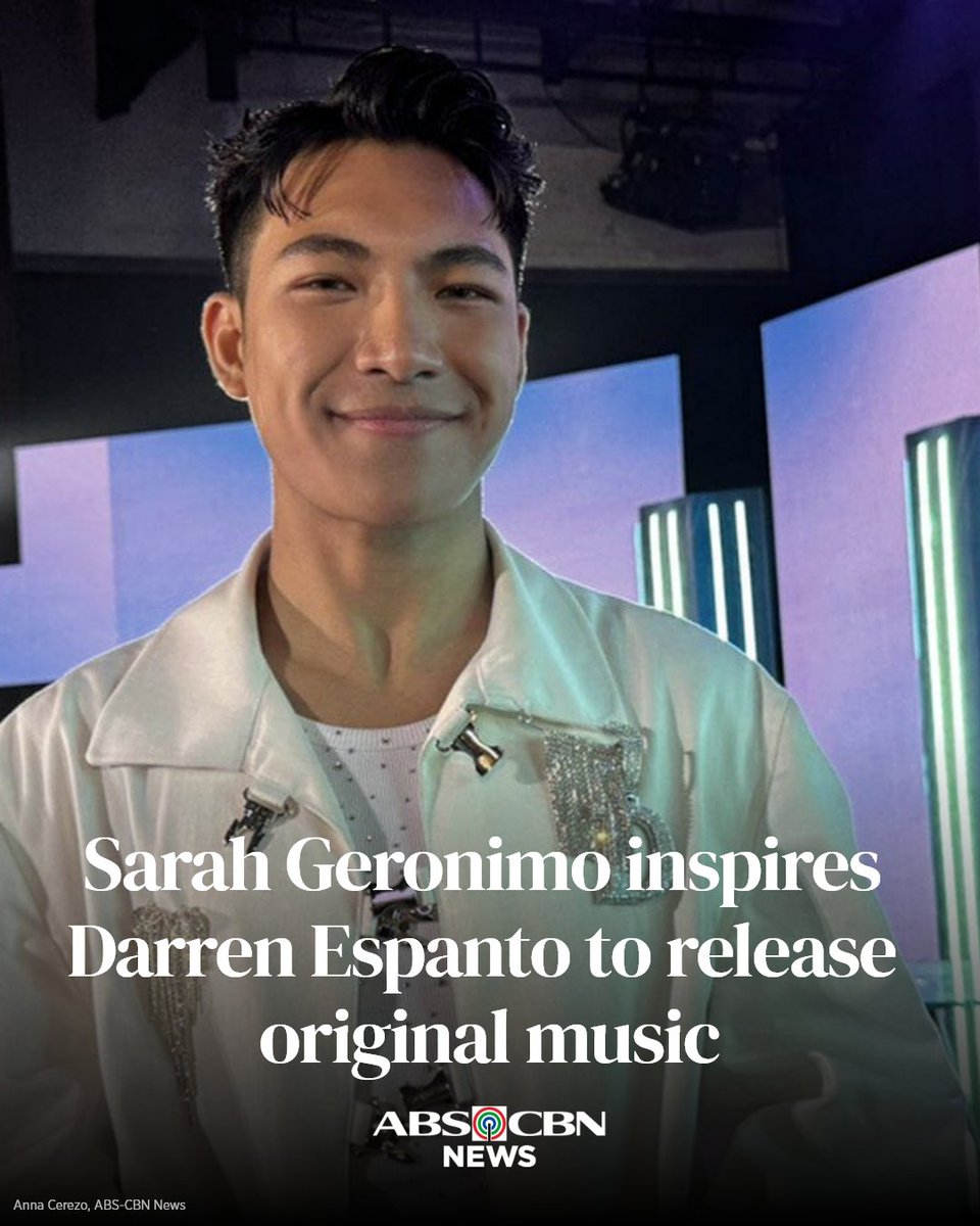 ABSCBNNews's tweet photo. Darren credited his former coach Sarah Geronimo for inspiring him to release more original songs.

Read more: https://t.co/C3Q8daybTn https://t.co/lZKmwyInqJ