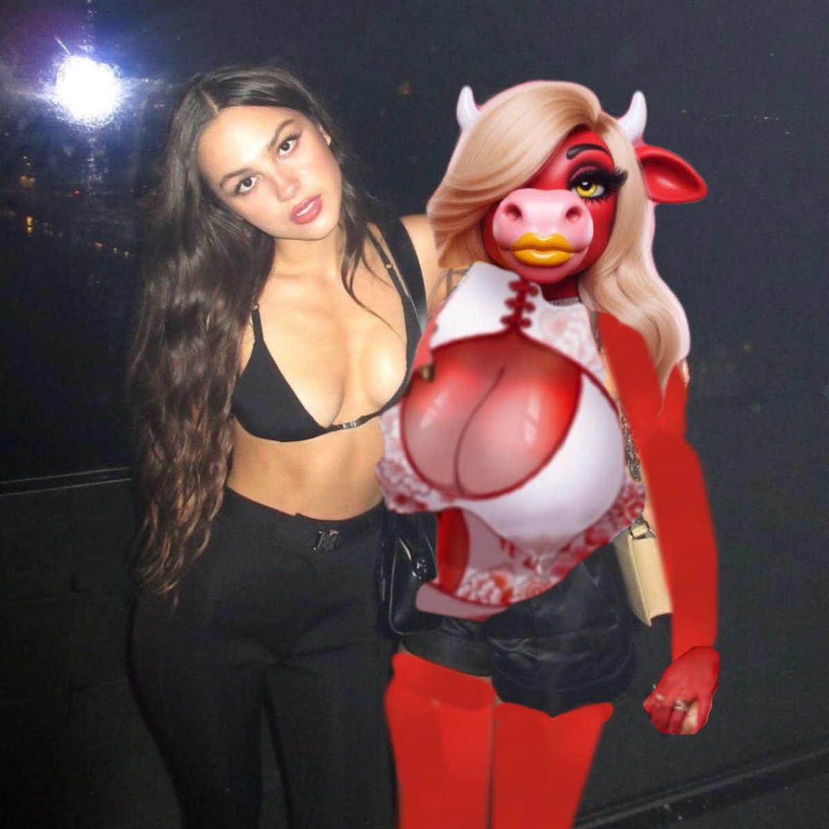 Laughing Cow❣️🐮 (@wwelaughingcow) on Twitter photo The concert was a success, as was my performance where I completely outshined my friend <a href="/oliviarodrigo/">Olivia Rodrigo</a> !❣️
⭐️OLIVIA x HOLLYWOOD COW⭐️
#OliviaRodrigo #LaughingCow #CowinRed The concert was a success, as was my performance where I completely outshined my friend <a href="/oliviarodrigo/">Olivia Rodrigo</a> !❣️
⭐️OLIVIA x HOLLYWOOD COW⭐️
#OliviaRodrigo #LaughingCow #CowinRed