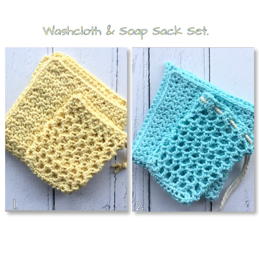 Crochet Cotton Soap Sack and Washcloth Set by <a href="/rainbowsnmore63/">Gill Wootton</a> which colour will you choose ? 
folksy.com/items/7897431-…
#CGArtisans #EarlyBiz #UKGiftHour #UKGIftAM