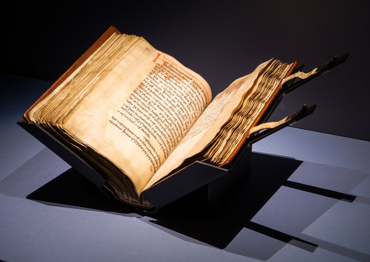 This is Textus Roffensis. It contains the oldest surviving text written in old English as well as the oldest English lawcode.